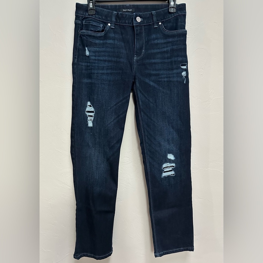 White House Black Market Jeans  Straight Crop Denim Size 4